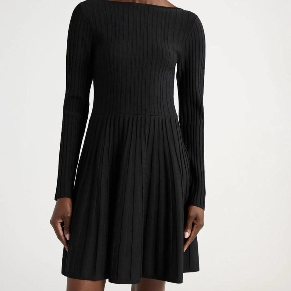 Women’s Boatneck Ribbed Sweater Dress Medium